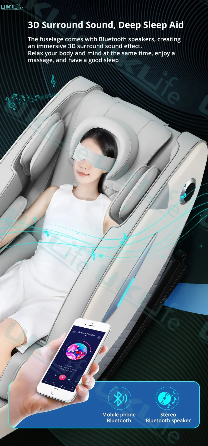 4D Full Body Massage Chair - Zero Gravity Electric Heat Recliner Body Shaping Massage Equipment Tidesmit