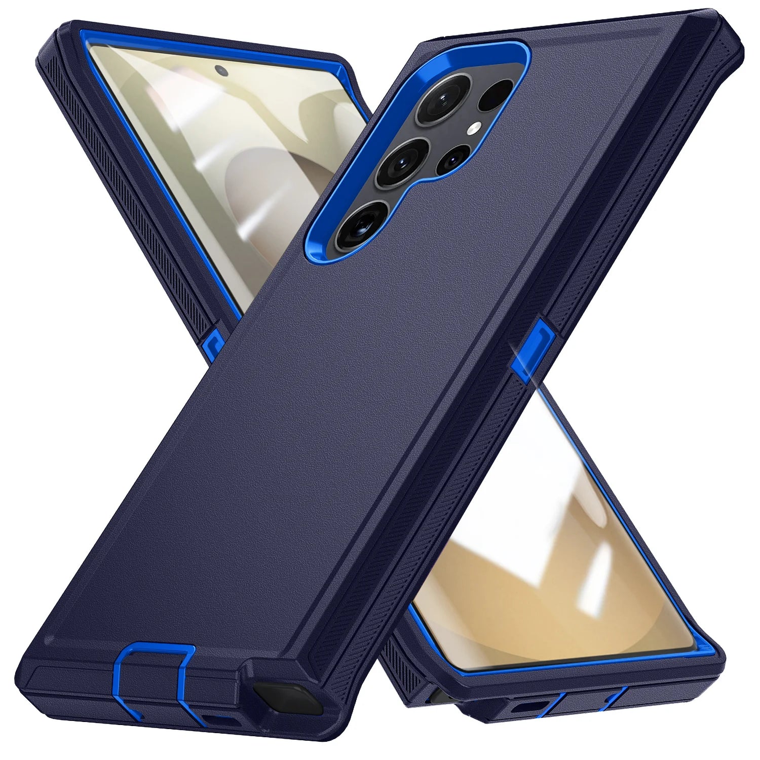 Samsung Galaxy S24 Ultra Military Armor Case With Kickstand Dark Purple-Blue Tidesmit