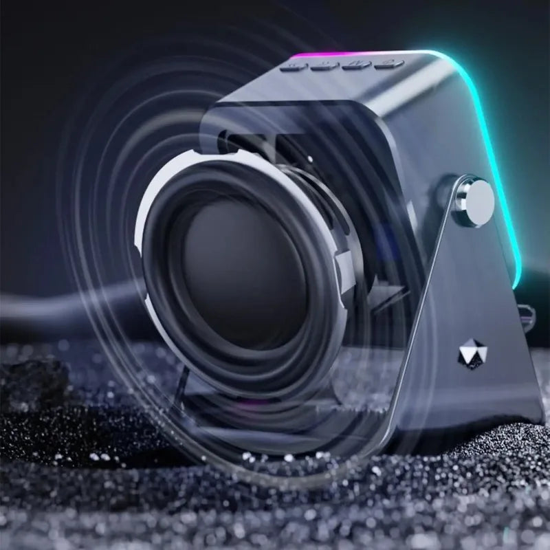 5 In 1 Auto Induction Bluetooth Speaker With 8 Modes RGB Light Portable Audio Device With Phone Holder Holiday Christmas Gift