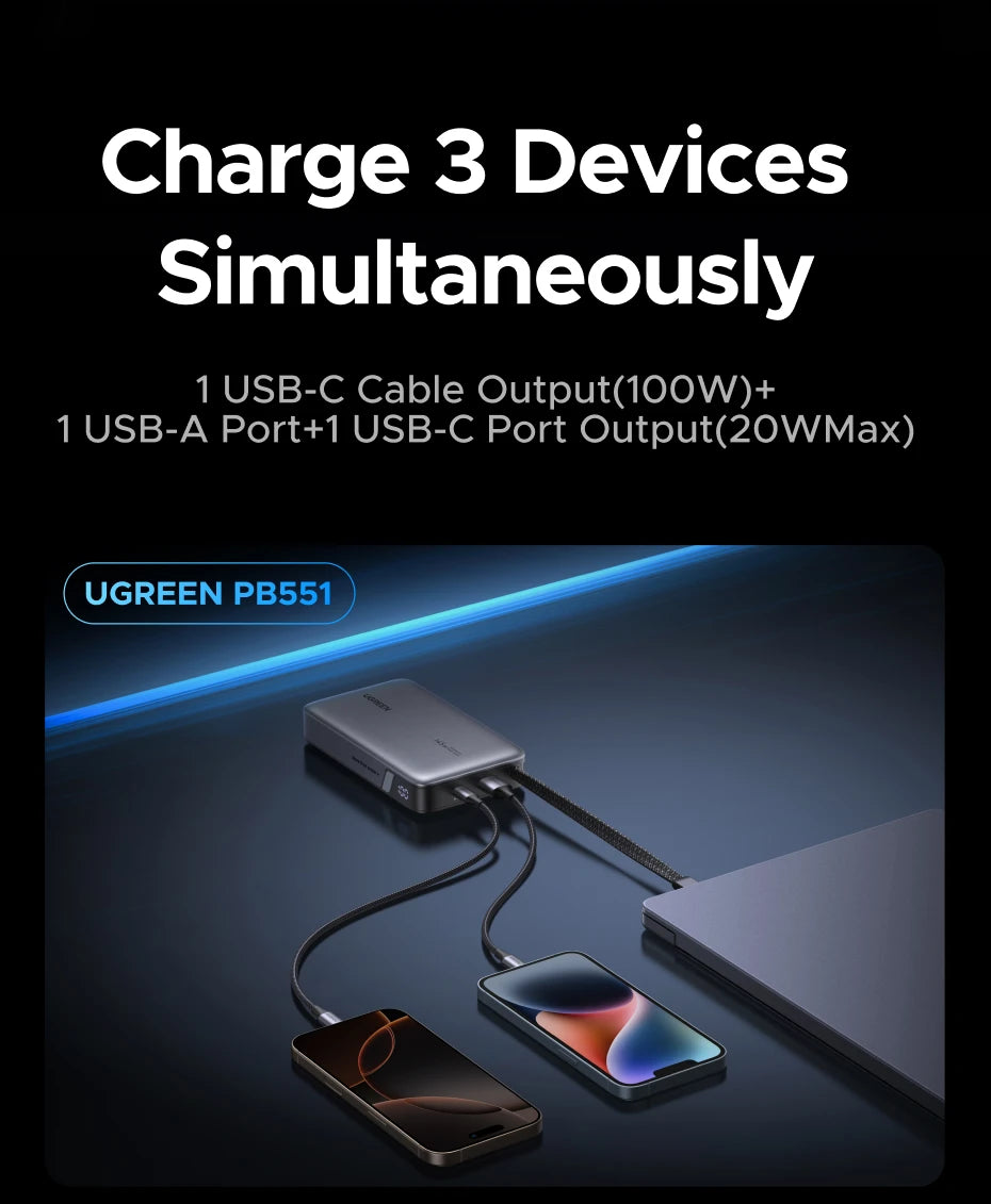 145W 20000mAh Laptop Power Bank with PD Fast Charging - Tidesmit Tidesmit