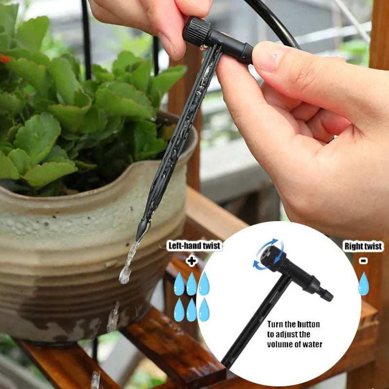 Garden Black Adjustable valve Drip Irrigation Kit Potted Plant Watering Device 4/7mmHose Watering Saving MicroDripper Greenhouse