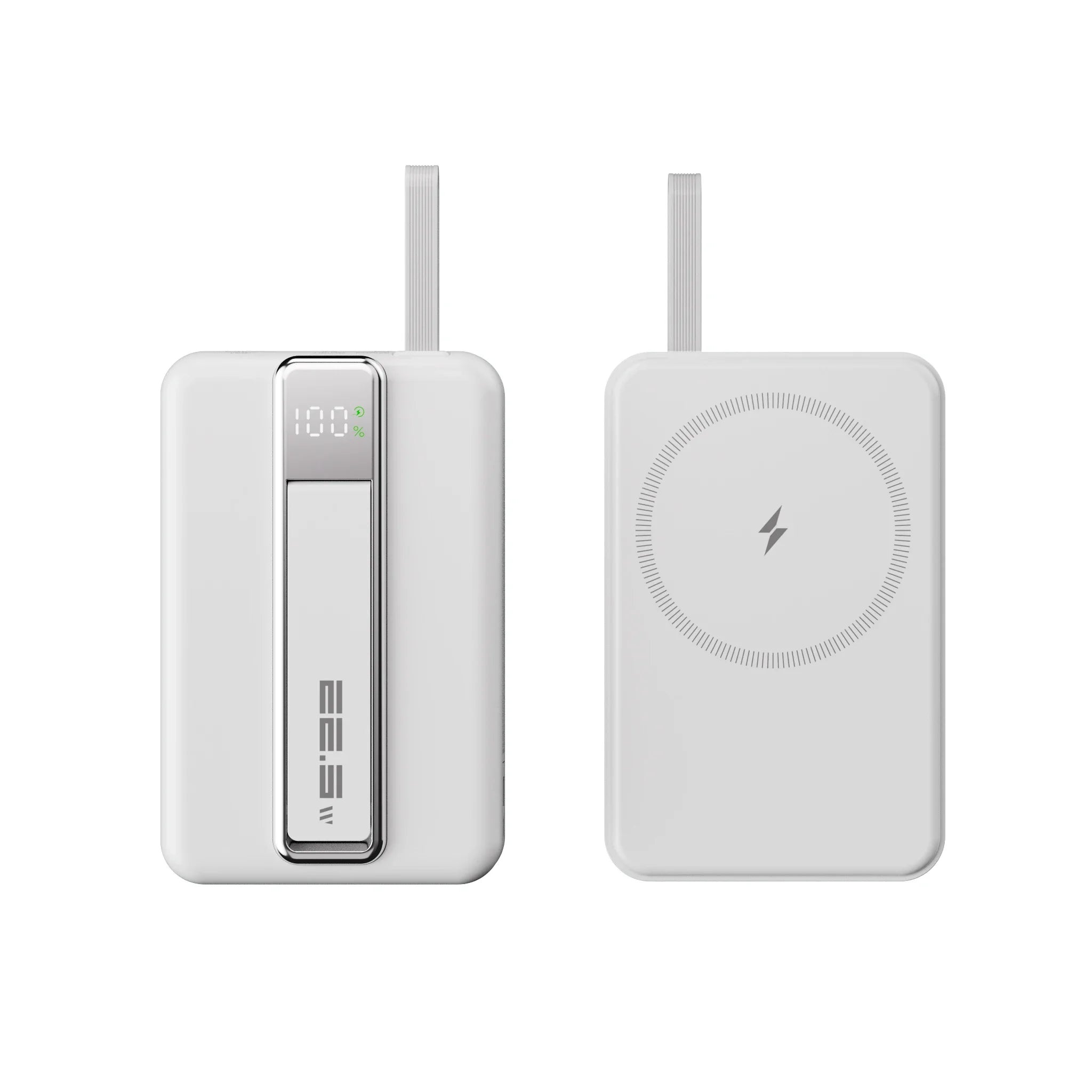 Magnetic Wireless Power Bank 10000mAh Fast Charger with Stand White 10000mAh Tidesmit