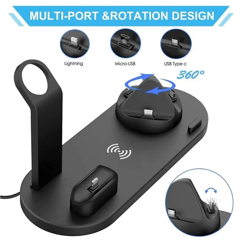 Wireless Charging Station - Qi Certified MagSafe Compatible Multi-Device Tidesmit