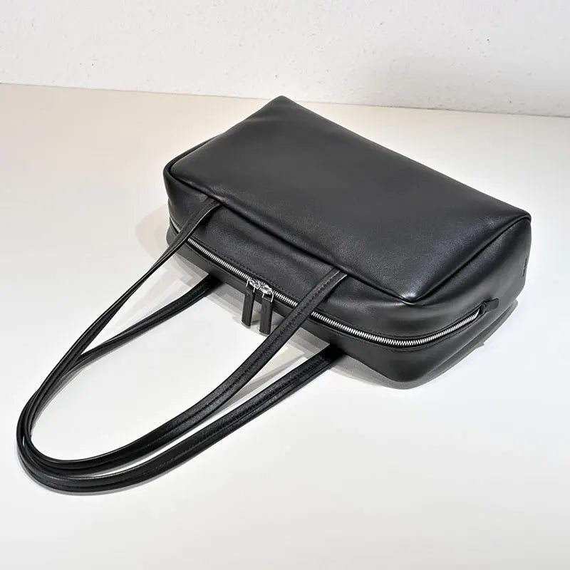 New  sheepskin bowling bag for autumn and winter 2025, high-quality long handled shoulder bag, sheepskin handbag