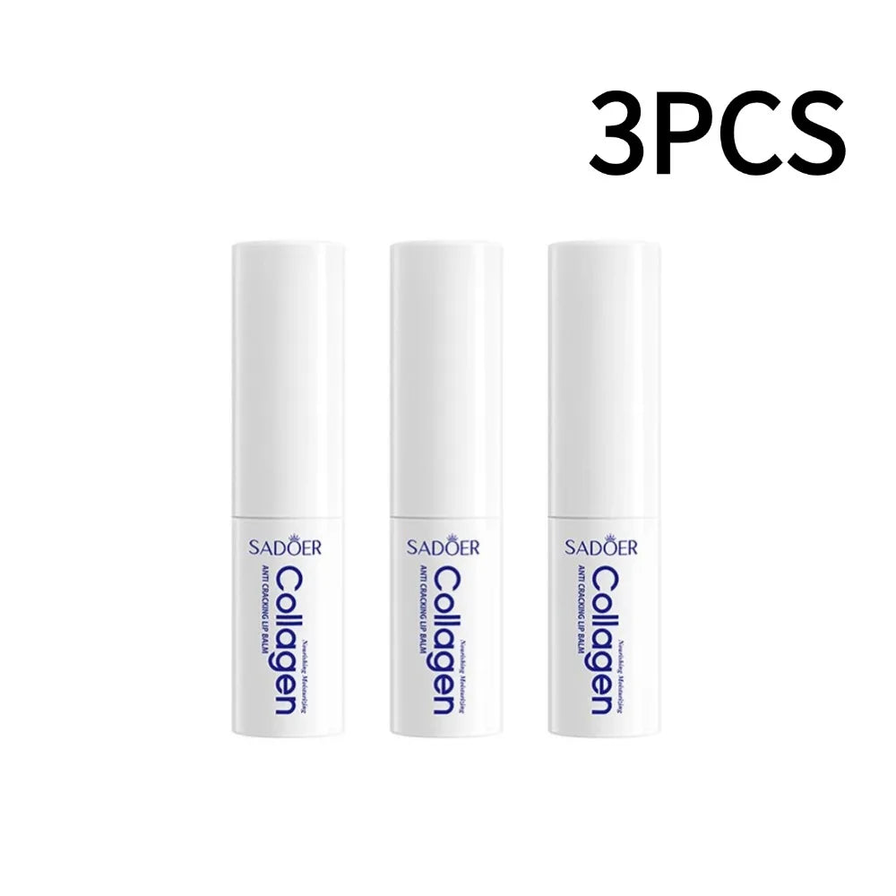 Collagen Lip Balm for Dry Lips - Deep Moisturizing Treatment by Tidesmit Lip Care 3PCS Tidesmit