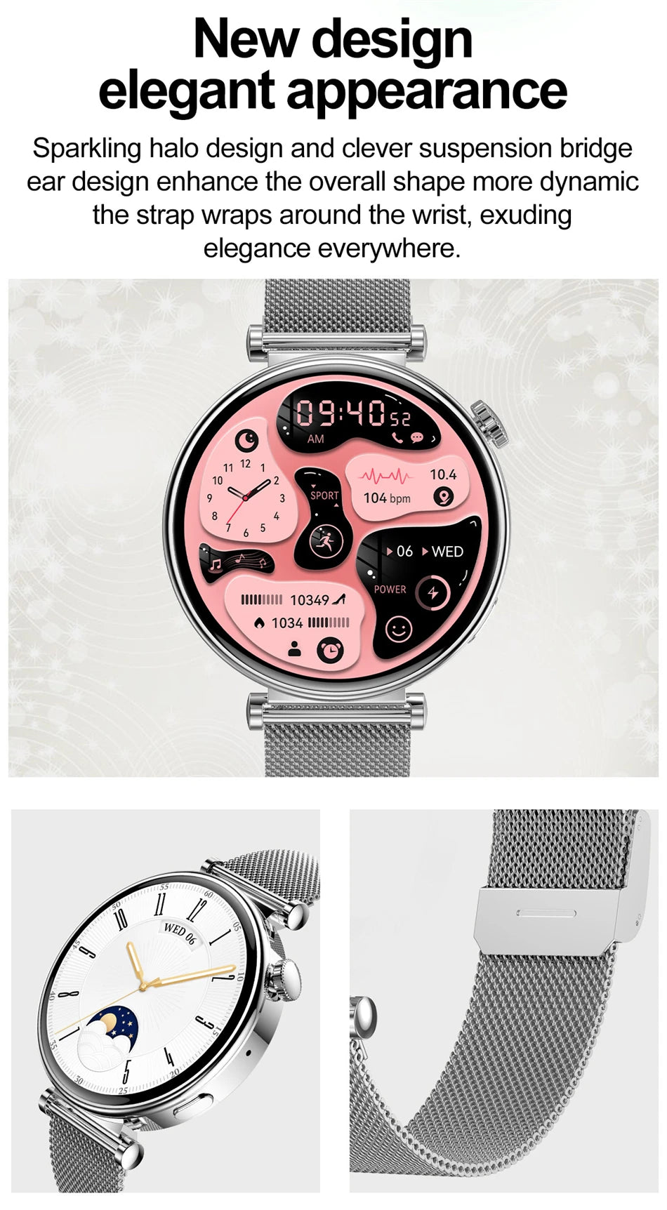 2026 New For Original Watch Mini Women Smartwatch GPS motion trail NFC 466*466 HD Full screen touch Ladies Smartwatch