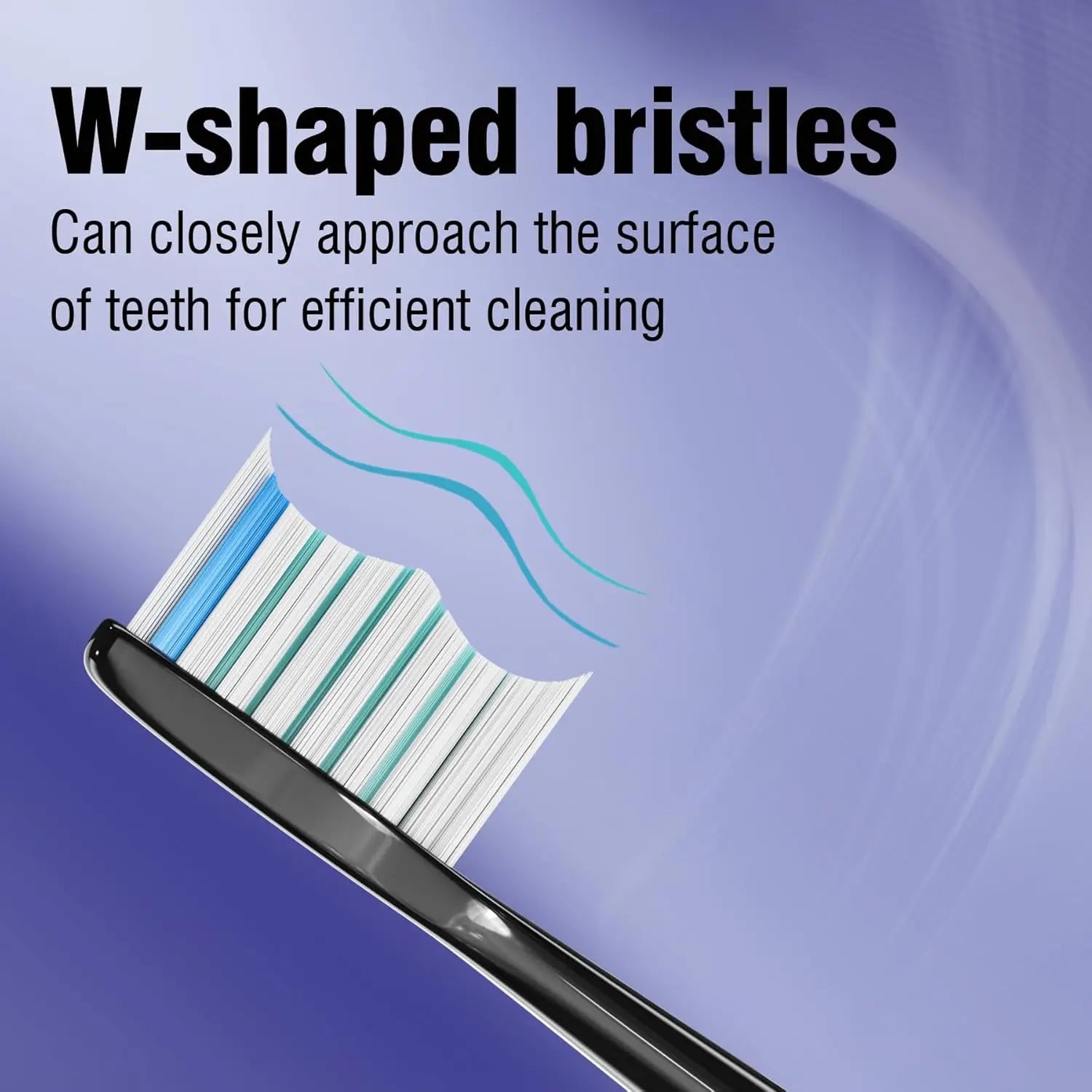 4Pcs Replacement Toothbrush Heads Compatible with Fairywill Electric Toothbrushes Only Fit Model P80 P11 P9 and T9 ,Black,white