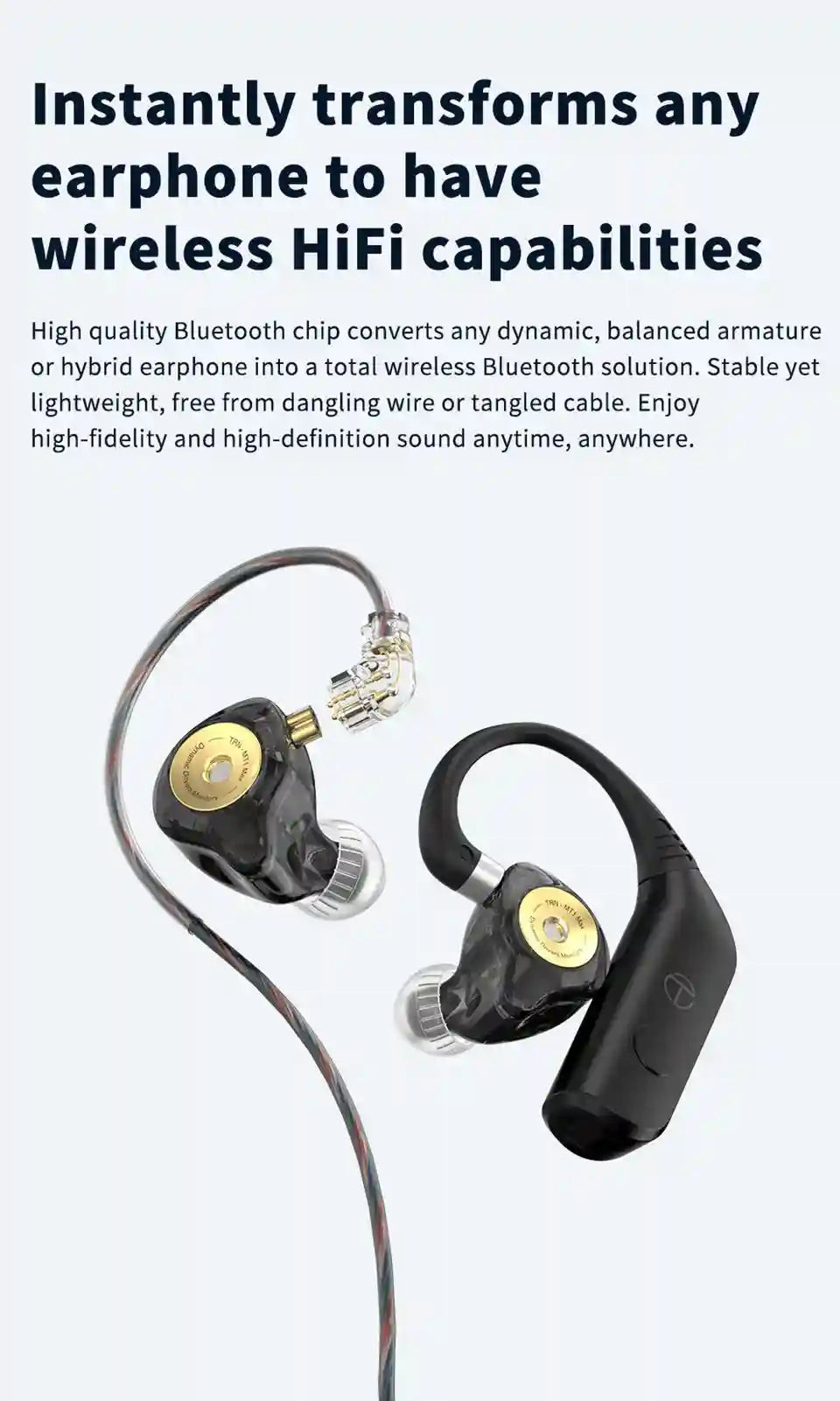Bluetooth Earphone Upgrade Cable Module - HiFi Wireless Audio Module Tidesmit