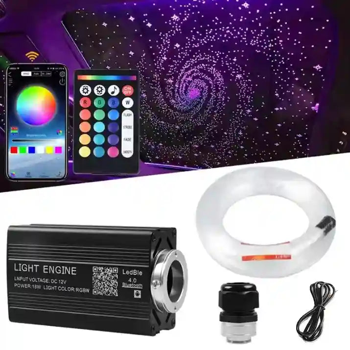 Fiber Optic Starry Sky Car Atmosphere Lamp - RGB LED Lighting Kit Tidesmit