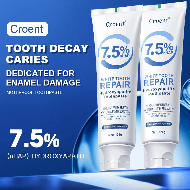 Tidesmit 120g HAP Toothpaste with 7.5% Hydroxyapatite for enamel repair, remineralization, and teeth whitening.