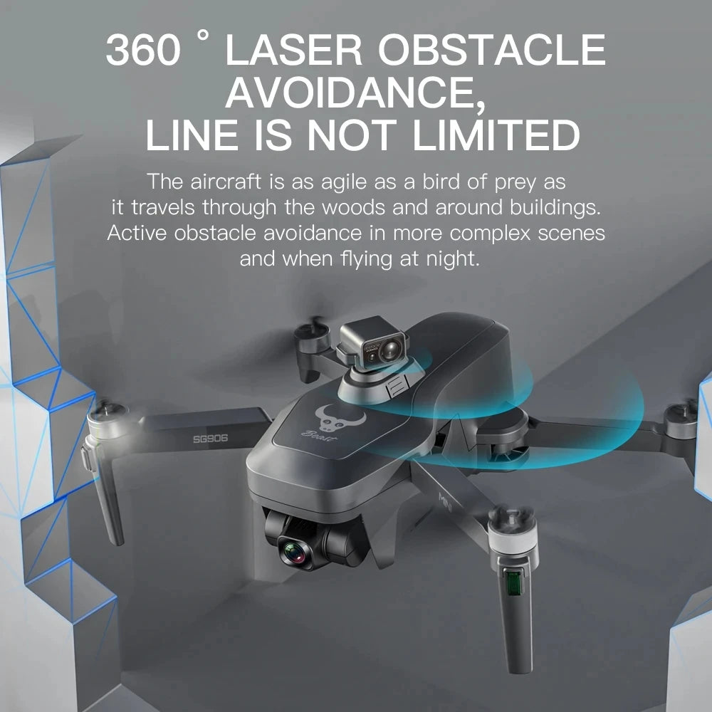4K GPS Drone with Obstacle Avoidance | Foldable 3-Axis Stabilized Quadcopter Tidesmit
