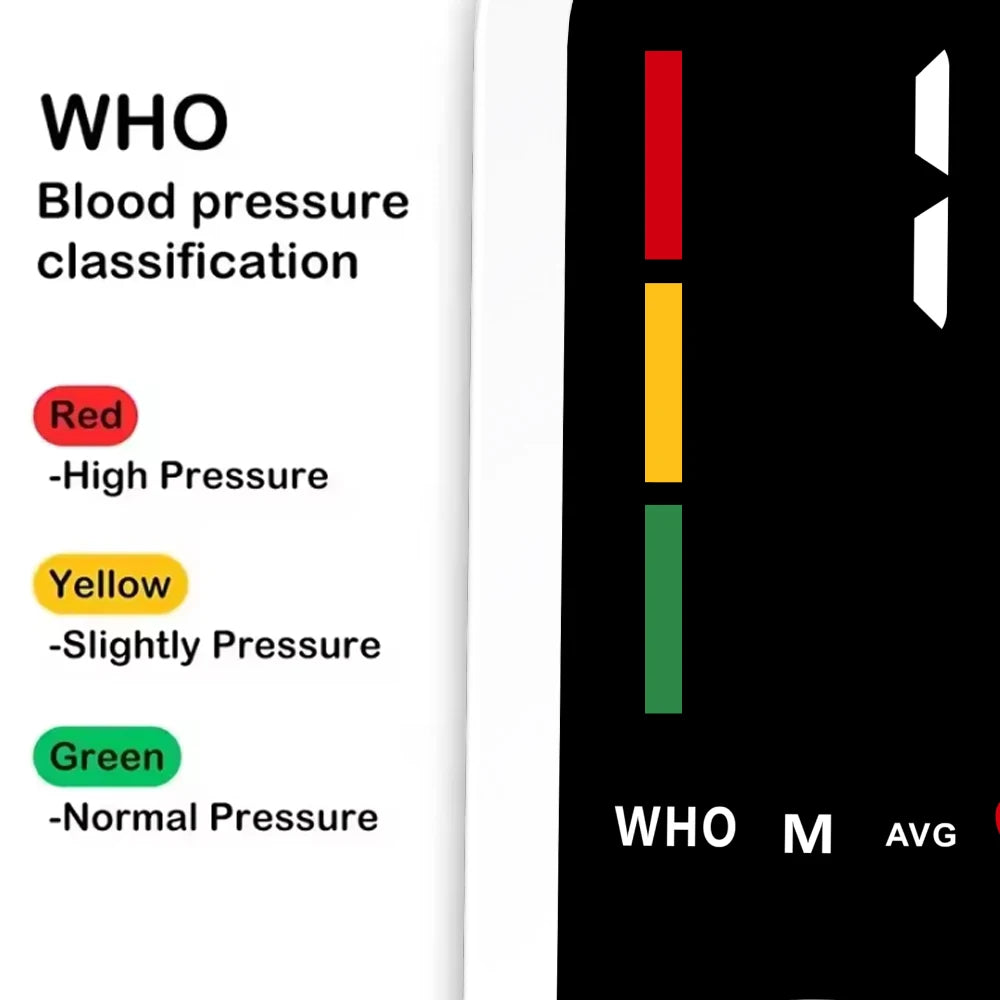 Medical Tonometer Upper Arm Automatic BP Cuff Machine LED Display Digital Tensiometer Heart Rate Monitor Blood Pressure Monitor