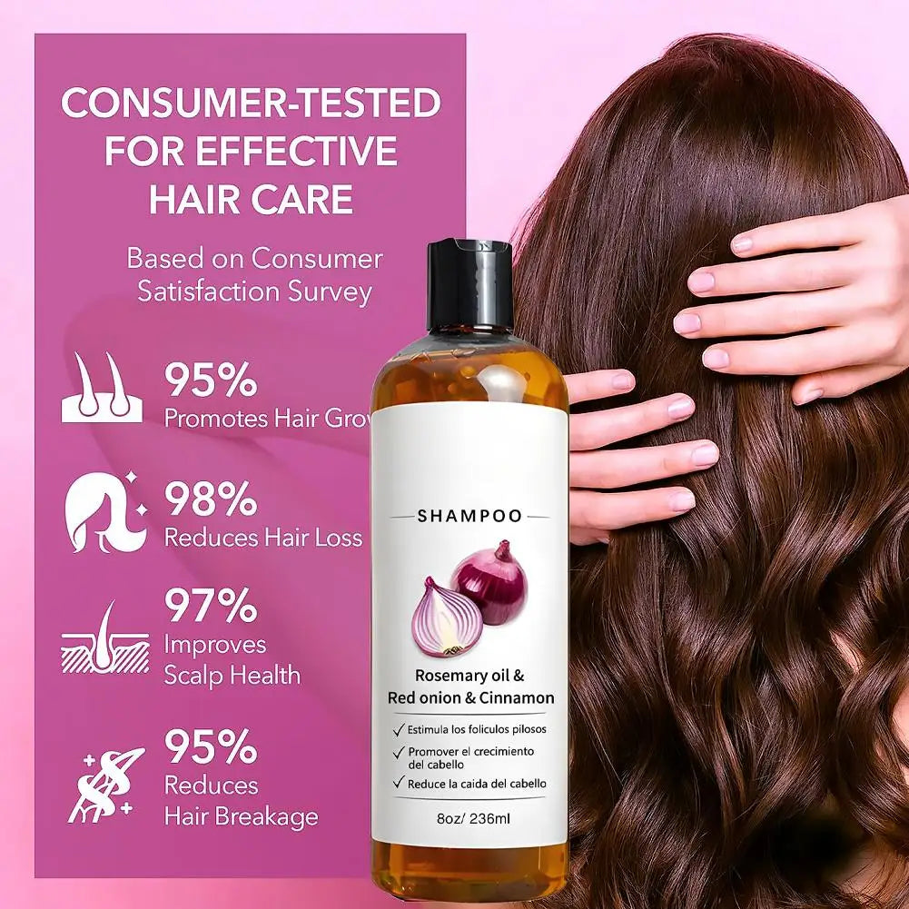 236ML 1/2PCS Rosemary Red Onion Shampoo Anti Hair Loss Promote Thicker Stronger excalvo Shampoo Hair Product Hair Care
