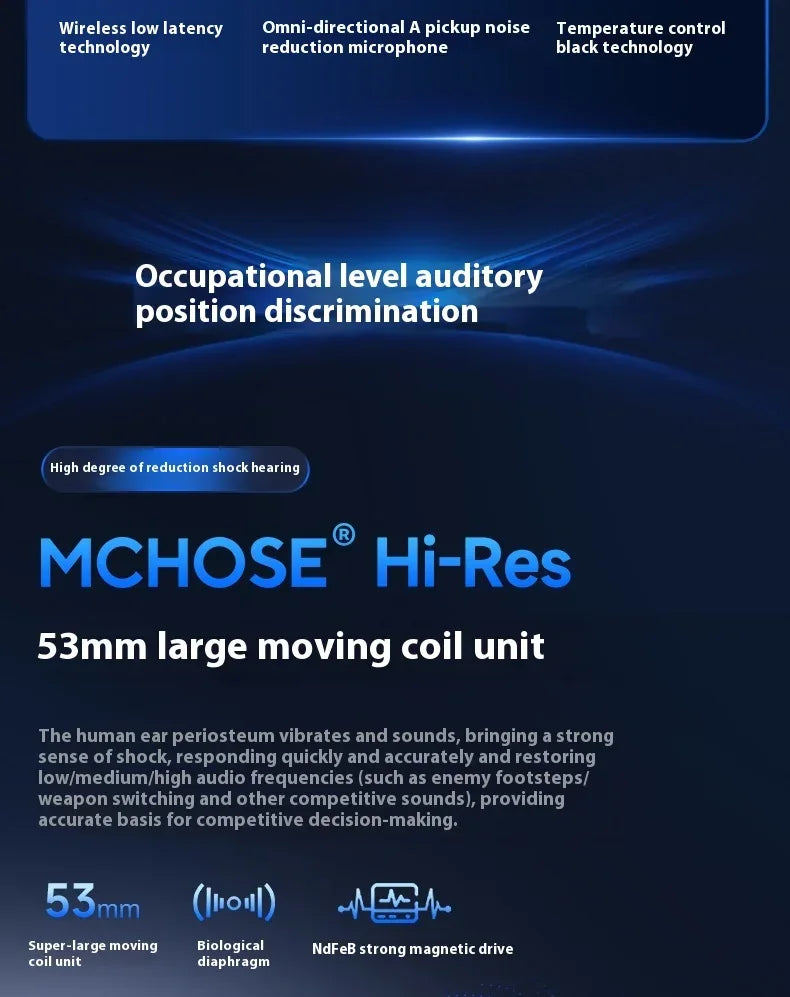 Tidesmit V9 Pro Wireless Gaming Headset Noise Canceling Tri-Mode Tidesmit