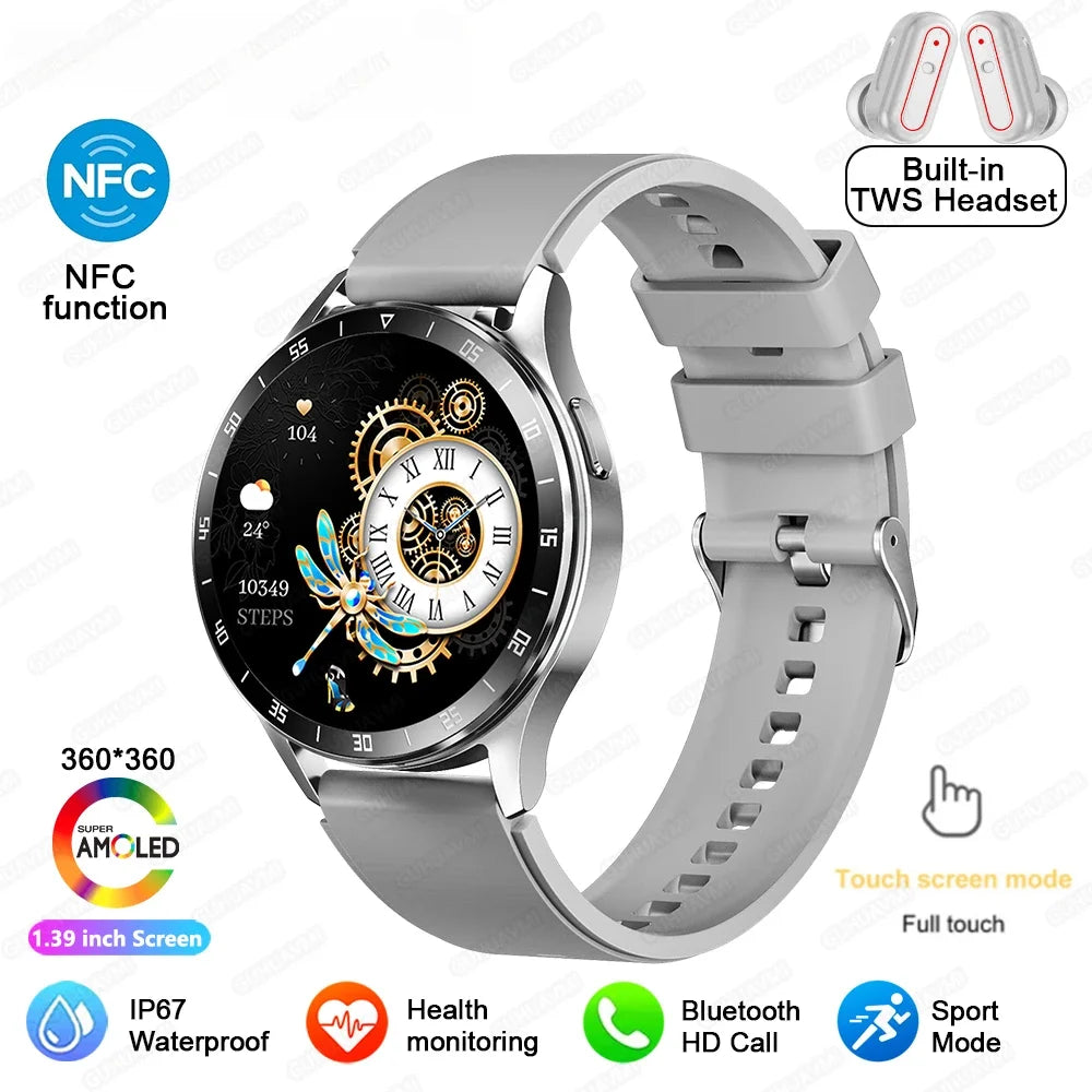 New X10 Headset Smart Watch TWS 2 in 1 Wireless Bluetooth Earphone Blood Pressure Heart Rate Testing Sport Music Smartwatch