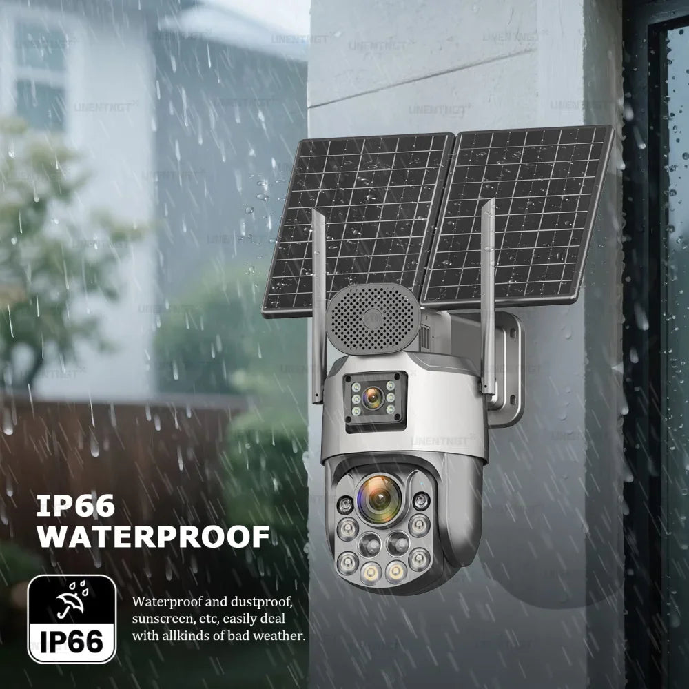AOV 24/7 Recording Solar Cameras 60X Optical Zoom Dual Lens Surveillance 4G/eSIM Outdoor AI Human Tracking Security PTZ Camera
