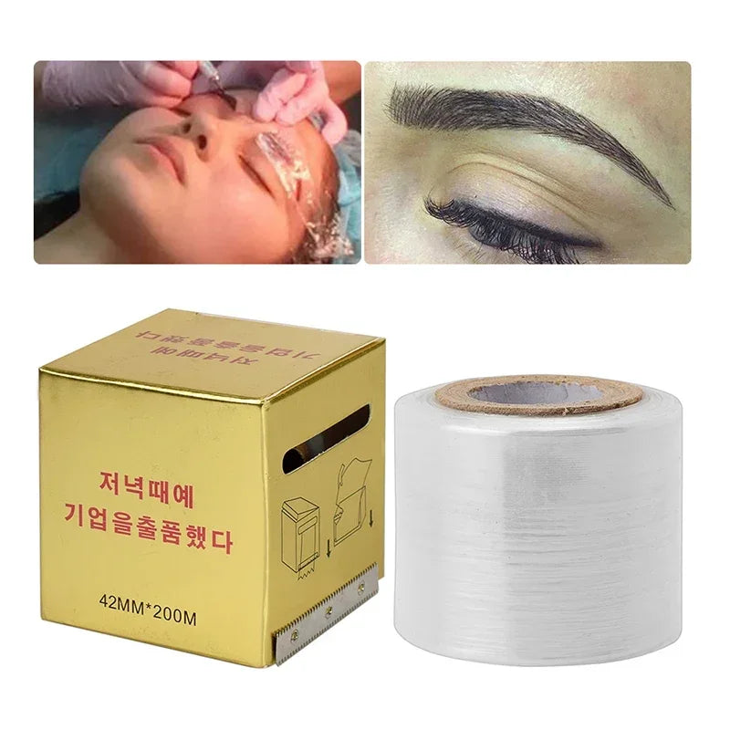 Eyebrow Tattoo Plastic Wrap 42mm x 200m for Microblading Procedures Permanent Makeup Machines Tidesmit