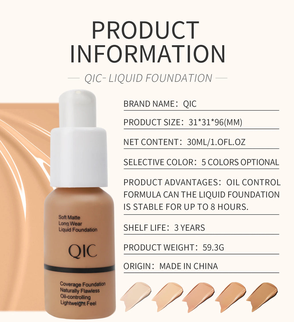Tidesmit long lasting matte liquid foundation swatch showing oil-control waterproof face makeup texture