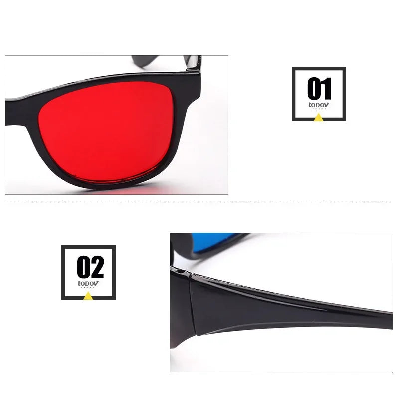 Universal 3D Glasses for Anaglyph Movies and Gaming, Black Frame Tidesmit