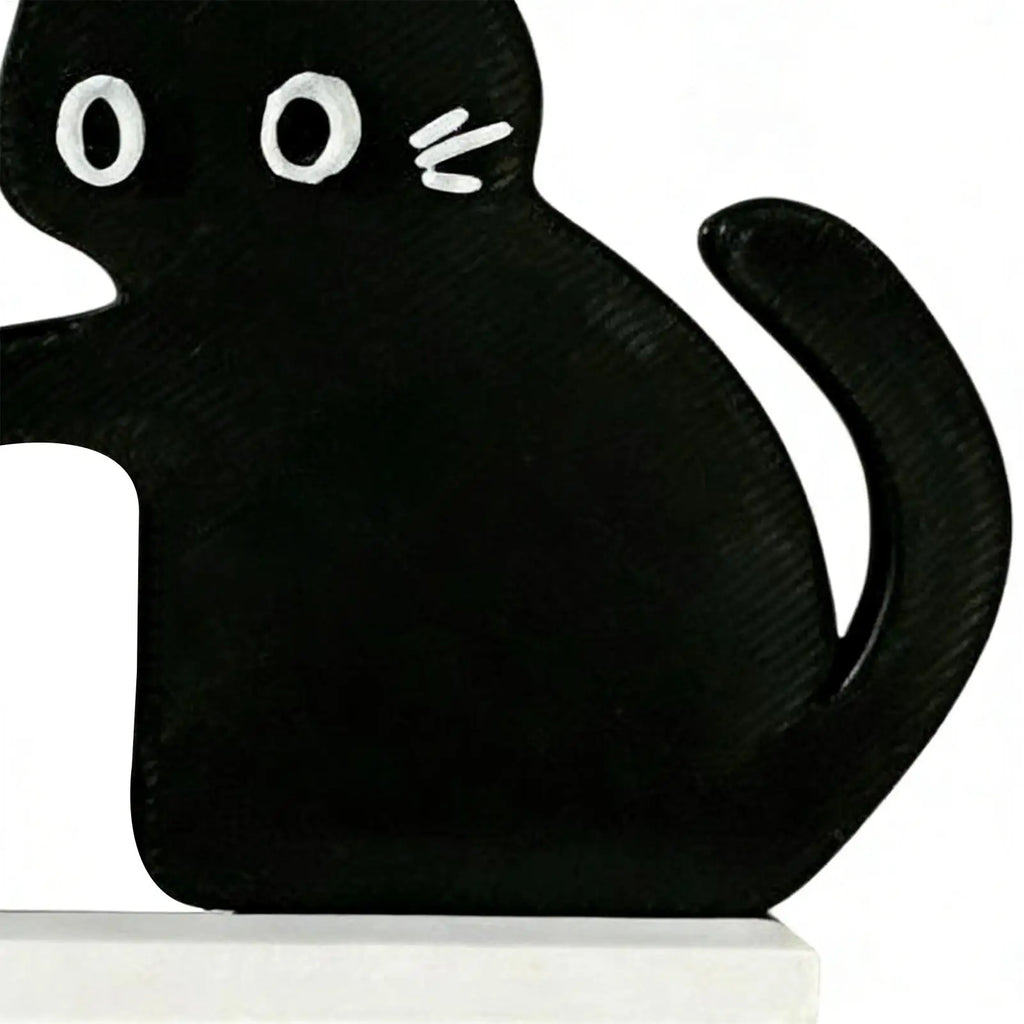 Black cat memorial vase and keepsake box with magnet, perfect pet loss sympathy gift for cat lovers.