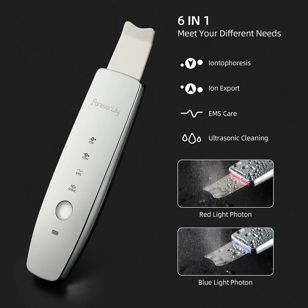 Ultrasonic Facial Skin Scrubber | Professional Deep Cleaning Spatula Scrubs Treatments Tidesmit