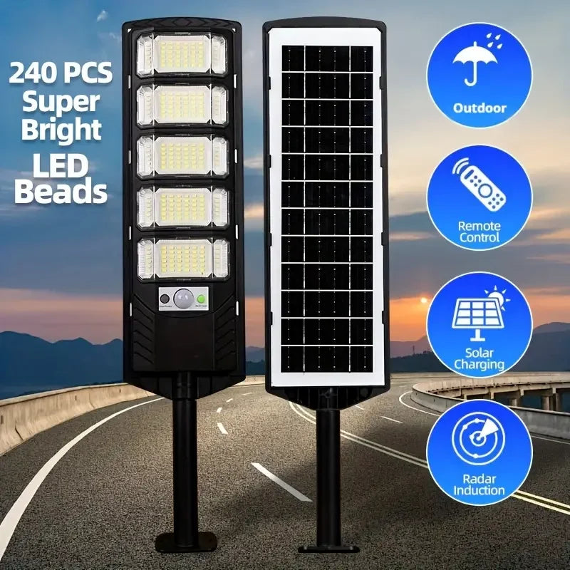 120000LM Solar Light Commercial LED Outdoor Dusk To Dawn Solar Street Light Road Area Lamp Waterproof Backyard Security Lighting