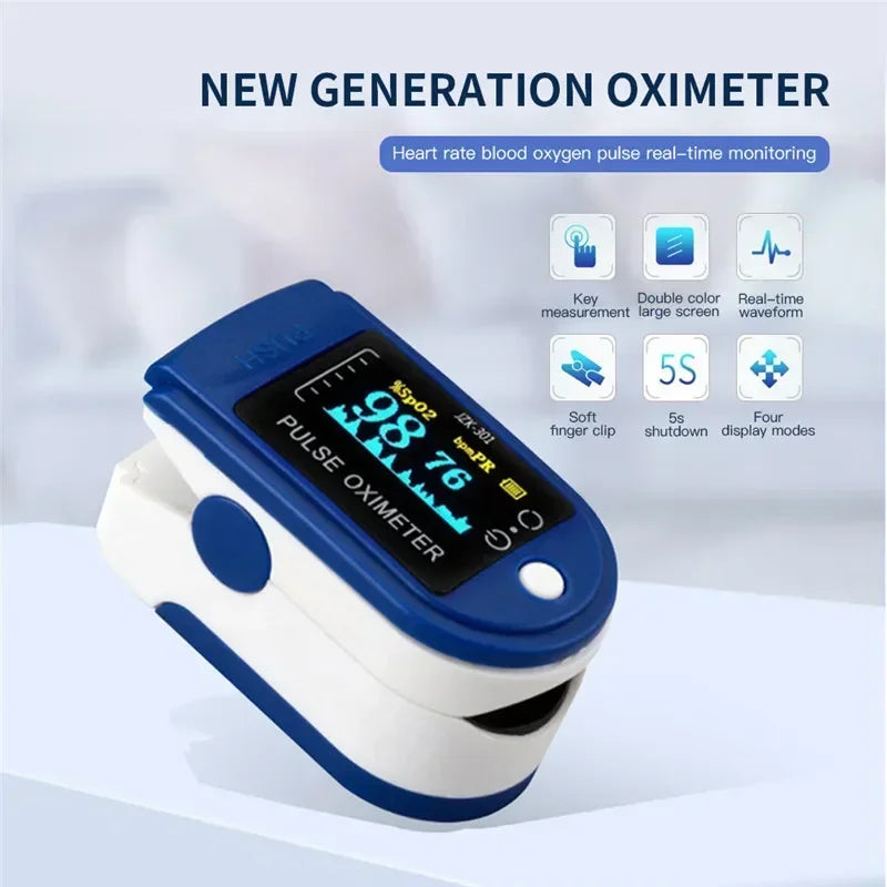 Finger Oximeter Digital Fingertip Pulse Oximeter Blood Oxygen Saturation Meter Finger SPO2 PR Heart Rate Monitor Health Care