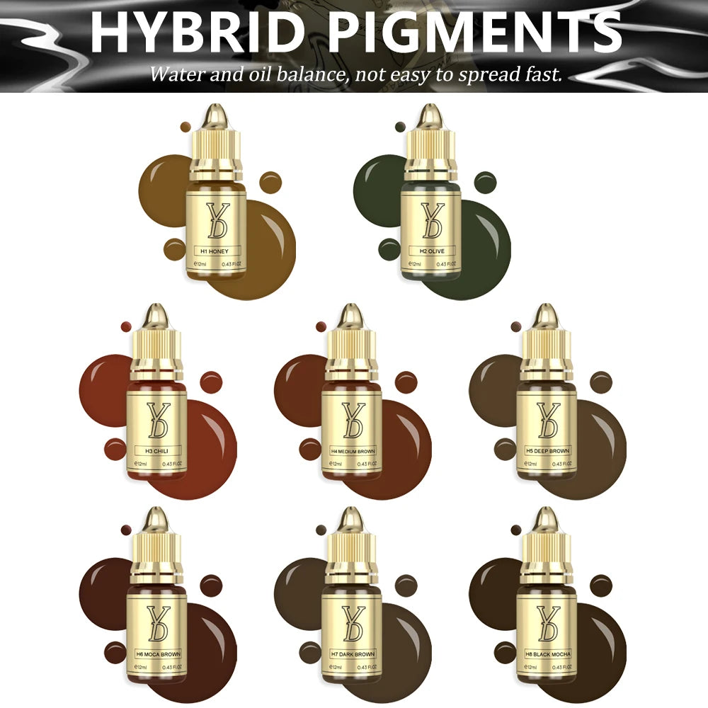 Microblading Pigment Ink Set - 8-Piece Professional Fluid Cream Permanent Makeup Machines Tidesmit