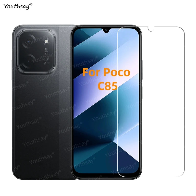 6in1 Full Gule Glass For Xiaomi Poco C85 Tempered Glass Poco C85 Screen Protector Protective Phone Camera Lens Film Poco C85 AE Tidesmit