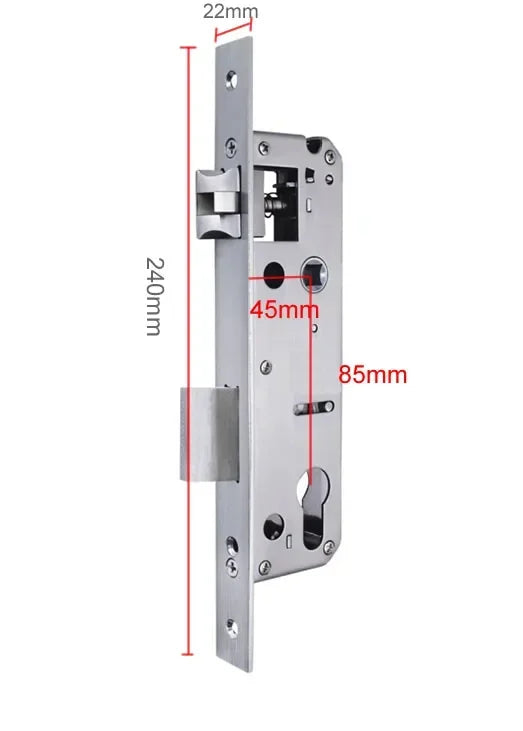 304 Stainless Steel Door Lock Body 85x40 8545 5085 85x60 for Smart Fingerprint Handle Lock Special Size Lift the Handle to Lock