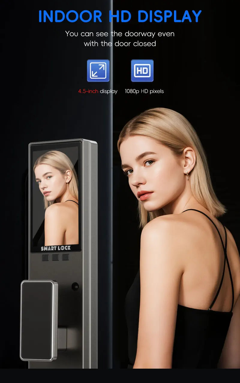 SANKESONG 3D Face Recognition Fingerprint Smart Door Lock WiFi Camera Electronic Lock Digital Electronic Key IC Card APP Unlock