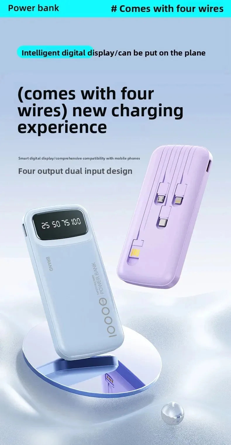 Portable Charger 10000mAh with Integrated USB-C Cable | Tidesmit Tidesmit