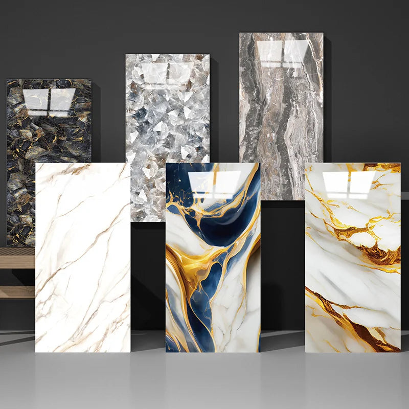 30x60cm Kitchen Self Adhesive Marble Tiles Wall Stickers Waterproof PVC Floor Tile Sticker for Living Room Bathroom Decoration