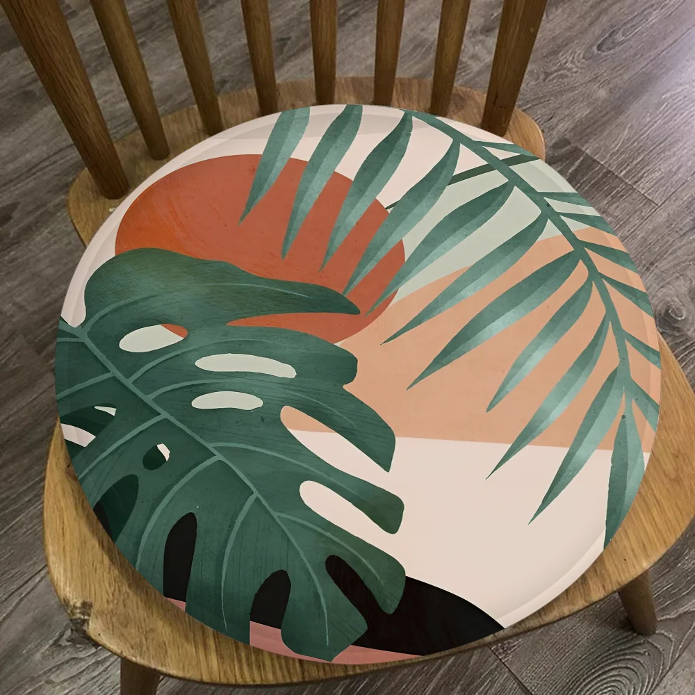 Palm Tree Leaves Art Chair Cushion Soft Office Car Seat Comfort Breathable 45x45cm Sofa Decor Tatami