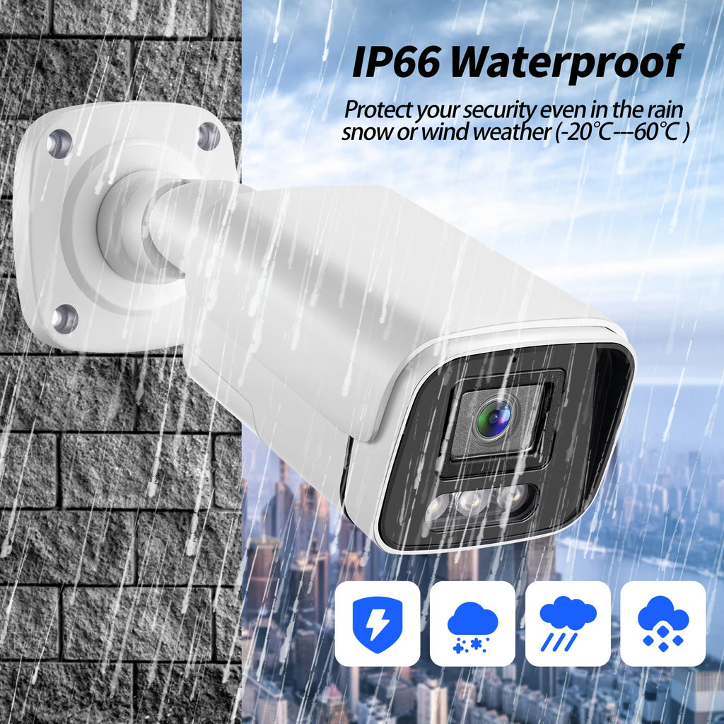 Gadinan Metal Outdoor POE Audio IP Camera Color Night Vision P2P AI Humanoid Alert CCTV Home Security Video Monitoring Linklemo