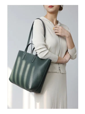 Women Luxury Genuine Leather Tote Soft Cowhide Handbag Two Sides Available Using Shoulder Bags Versatile And Durable
