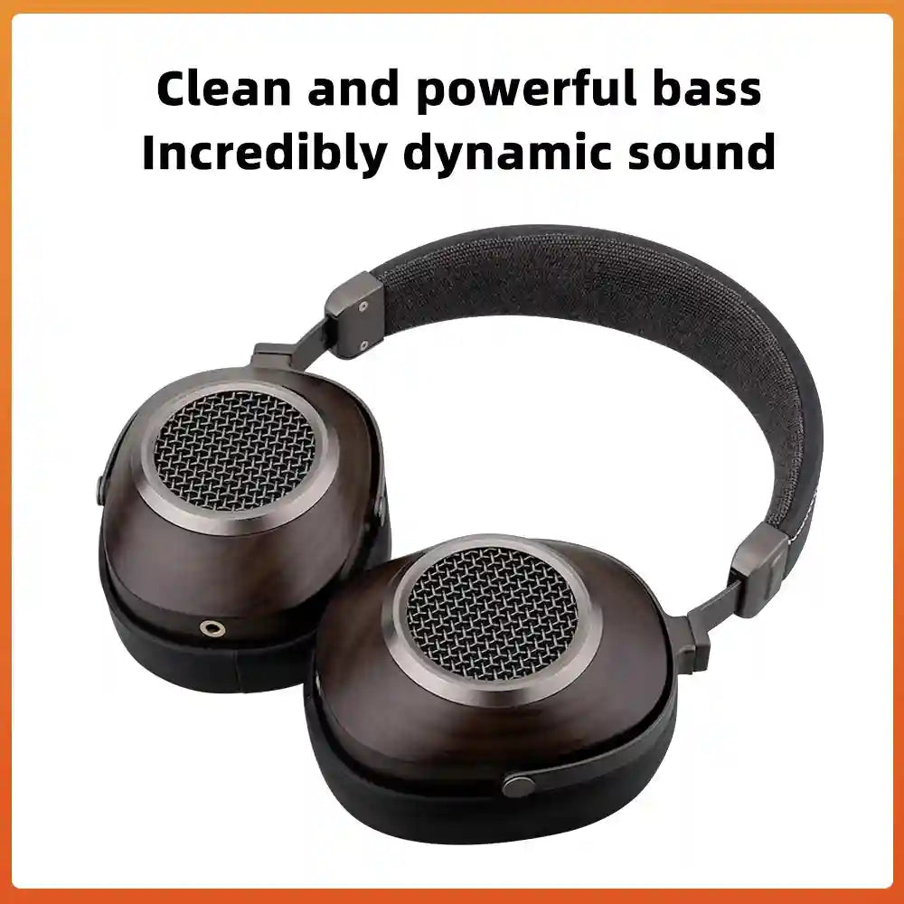 Tidesmit Open Back Wooden Headphones | 50mm Dynamic Driver | Black Tidesmit