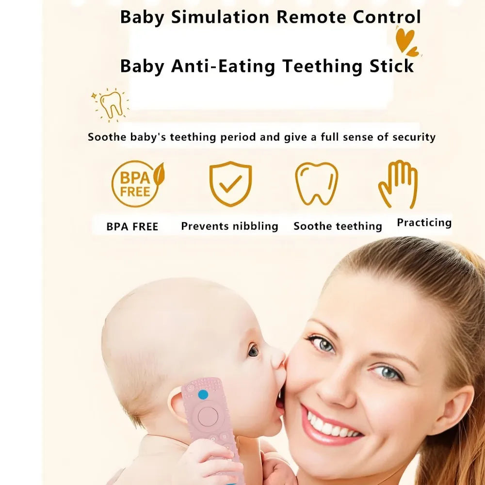 1/4pcs Children's Teething Remote Control Silicone Material Baby Teething Toys Simulation Remote Control Toys Teething Teether