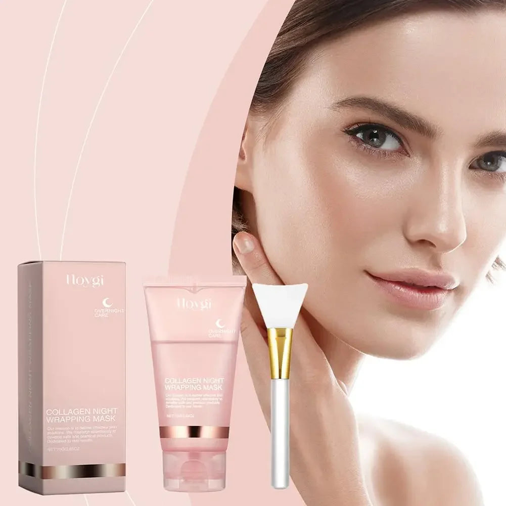Tidesmit Collagen Overnight Wrapping Peel Off Mask texture close-up for deep hydration and Korean night skin care