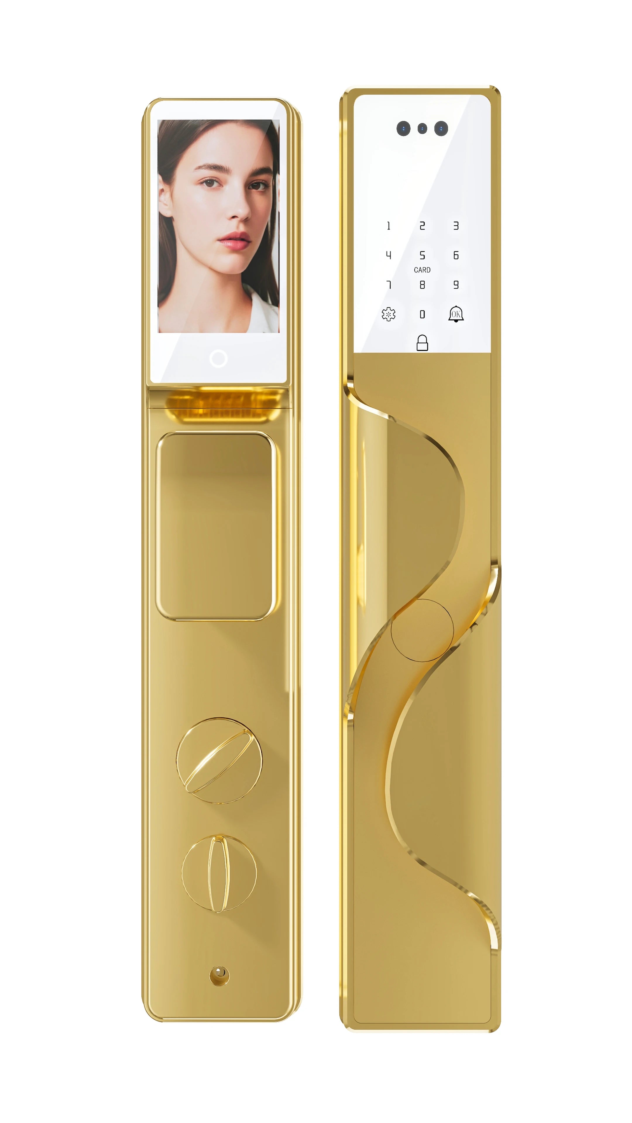 Tuya App Security Lock, Waterproof Smart Door Locks with 3D Face & Palm Recognition Camera Video, Smart Lock Suitable for Israel
