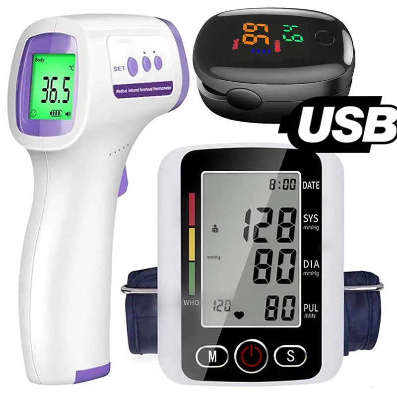 Automatic Digital Arm Blood Pressure Monitor Tonometer Meter Sphygmomanometer LCD Portable Health Care Pulse Meter BP Monitor