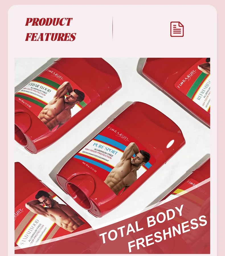 Tidesmit Aluminum Free Deodorant for Men, offering 48H sweat defense and a refreshing Pure Sport scent.