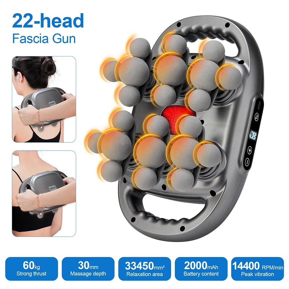 Deep Tissue Massage Gun with 99 Speed Settings and Heat Therapy Back Massage Instrument Tidesmit