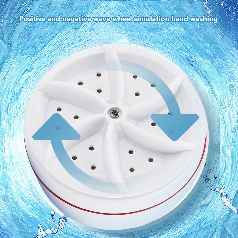 Tidesmit ultrasonic turbo washer wheel performing bubble cleaning on socks and underwear in laundry basin view