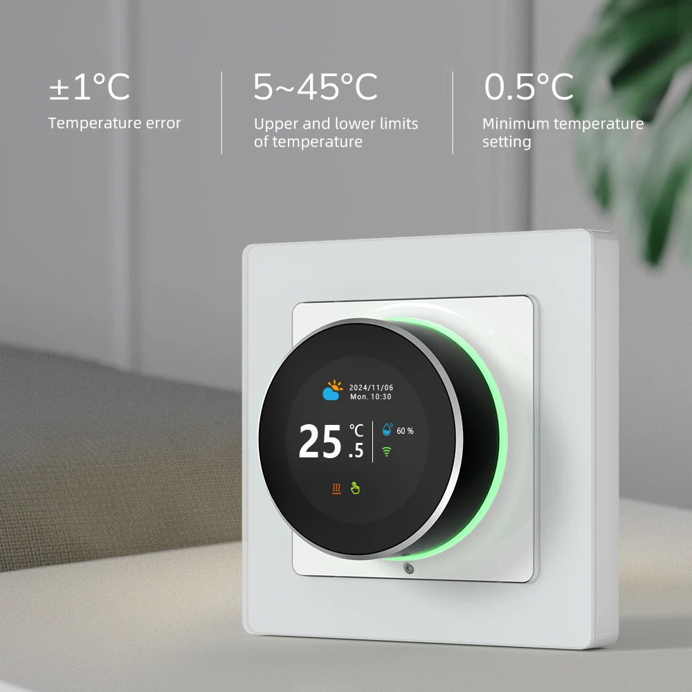 AVATTO WiFi Smart Knob Thermostat，Electric Floor Heating Water/Gas Boiler Temperature Controller Support Tuya Google Home,Alexa