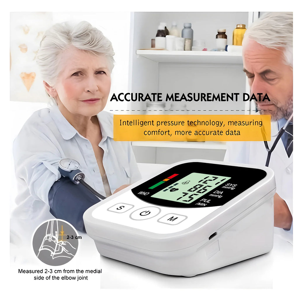 Medical Pulse BP Monitor Digitlal Tonometer Heart Rate Health Armband Automatic Blood Pressure Meter
