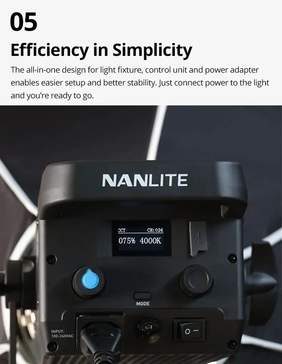 Nanlite FS-300B Bi-Color LED Video Light 350W Studio Lighting Tidesmit