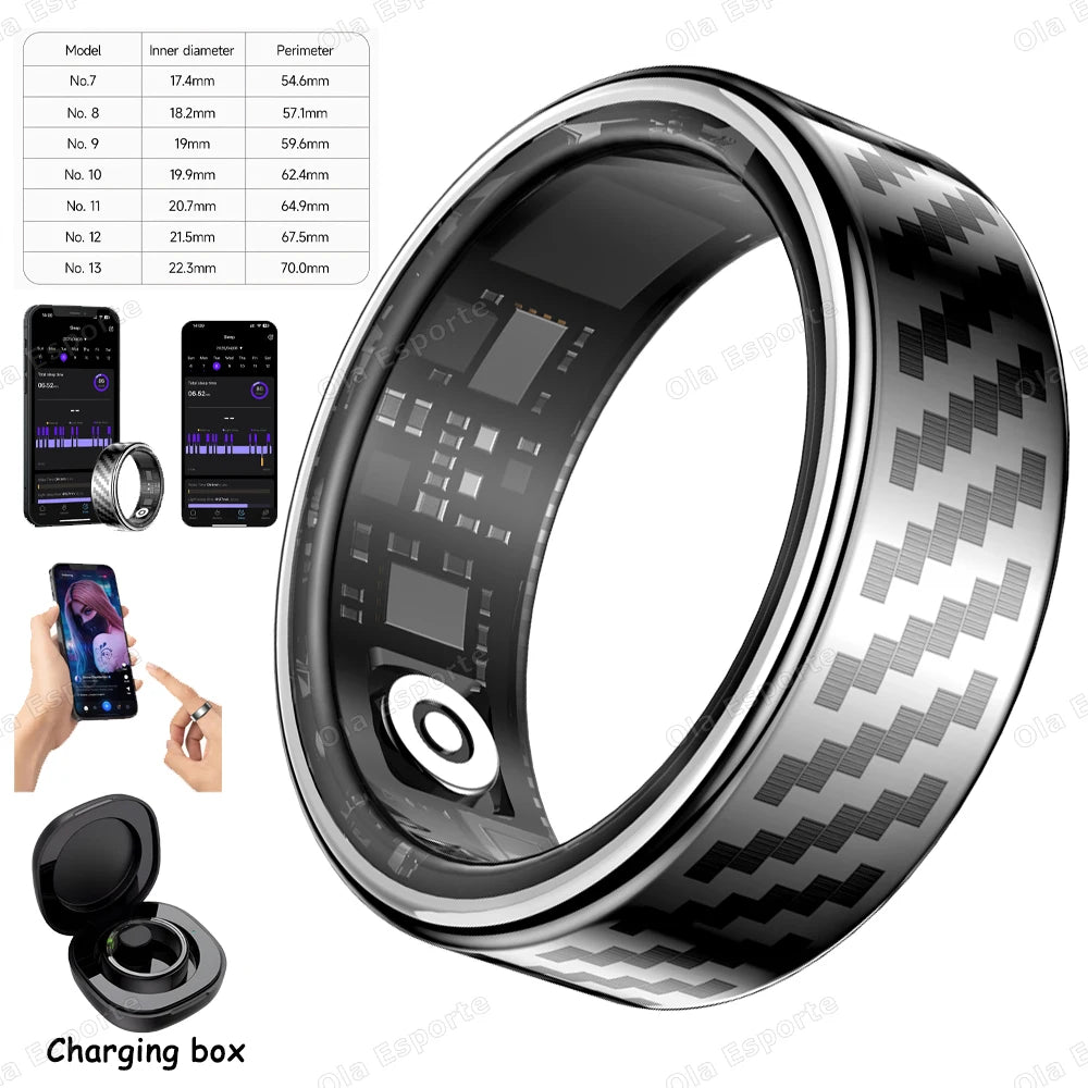 2025 Smart Ring Call Alert, Message Notification, Hand Gestures Control, Health Manager, IP68 5ATM Waterproof Ring For Men Women