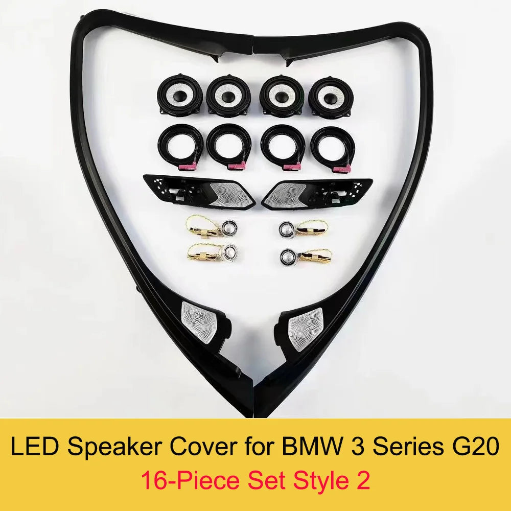 BMW G20 Ambient LED Speaker Cover Upgrade Kit | Interior Audio Lighting 16 Piece Set Style 2 Tidesmit