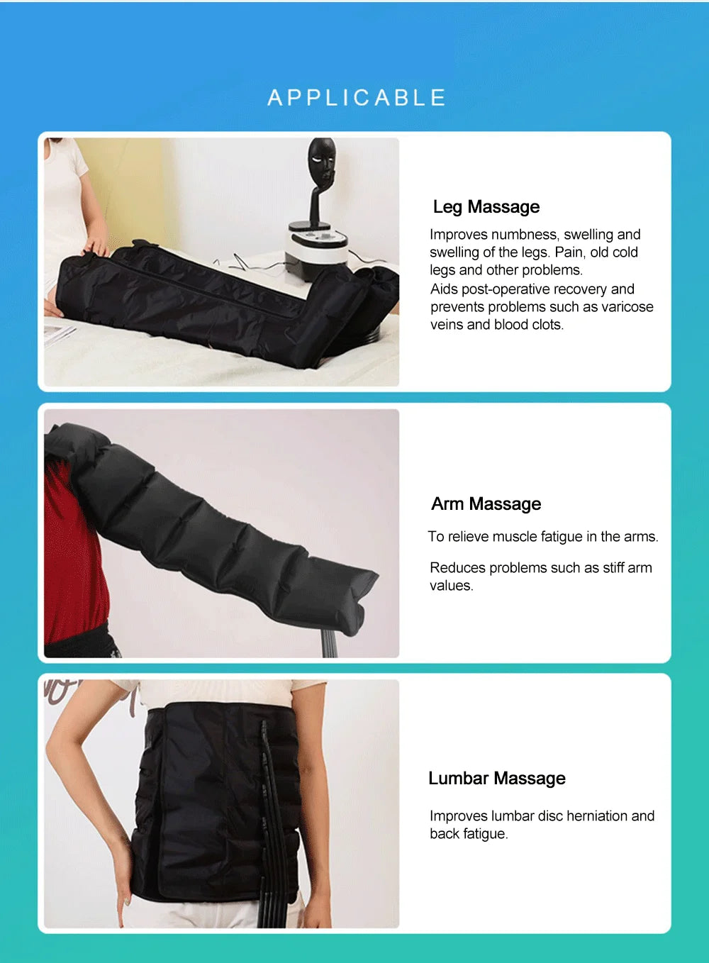 Leg Air Compression Massager for Circulation Relief | Tidesmit Relaxation Treatment Tidesmit